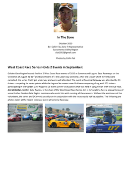 In the Zone West Coast Race Series Holds 2 Events in September