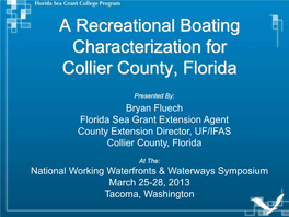 A Recreational Boating Characterization for Collier County, Florida