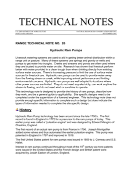 Hydraulic Ram Pumps