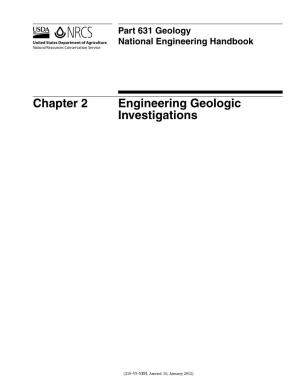 Chapter 2 Engineering Geologic Investigations
