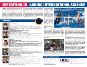 Expedition 16 Adding International Science