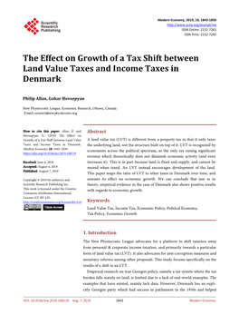 The Effect on Growth of a Tax Shift Between Land Value Taxes and Income Taxes in Denmark