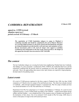 CAMBODIA REPATRIATION (Appeal 3/1999)