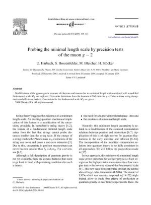 Probing the Minimal Length Scale by Precision Tests of the Muon G − 2