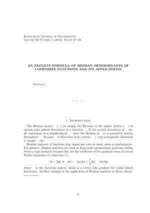 An Explicit Formula of Hessian Determinants of Composite Functions and Its Applications