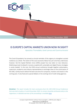 Is Europe's Capital Markets Union Now in Sight?