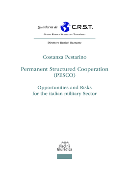 Permanent Structured Cooperation (PESCO)