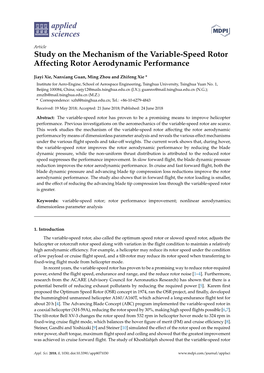 Study on the Mechanism of the Variable-Speed Rotor Affecting Rotor Aerodynamic Performance
