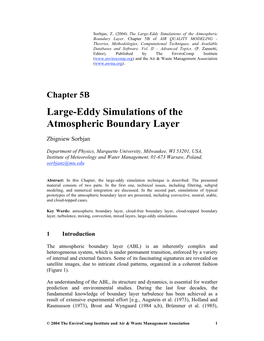 Large-Eddy Simulations of the Atmospheric Boundary Layer