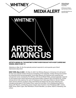 Artists Among Us Media Alert FINAL