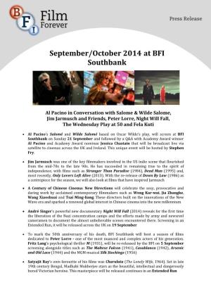 September/October 2014 at BFI Southbank