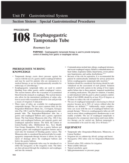 Esophagogastric Tamponade Tube