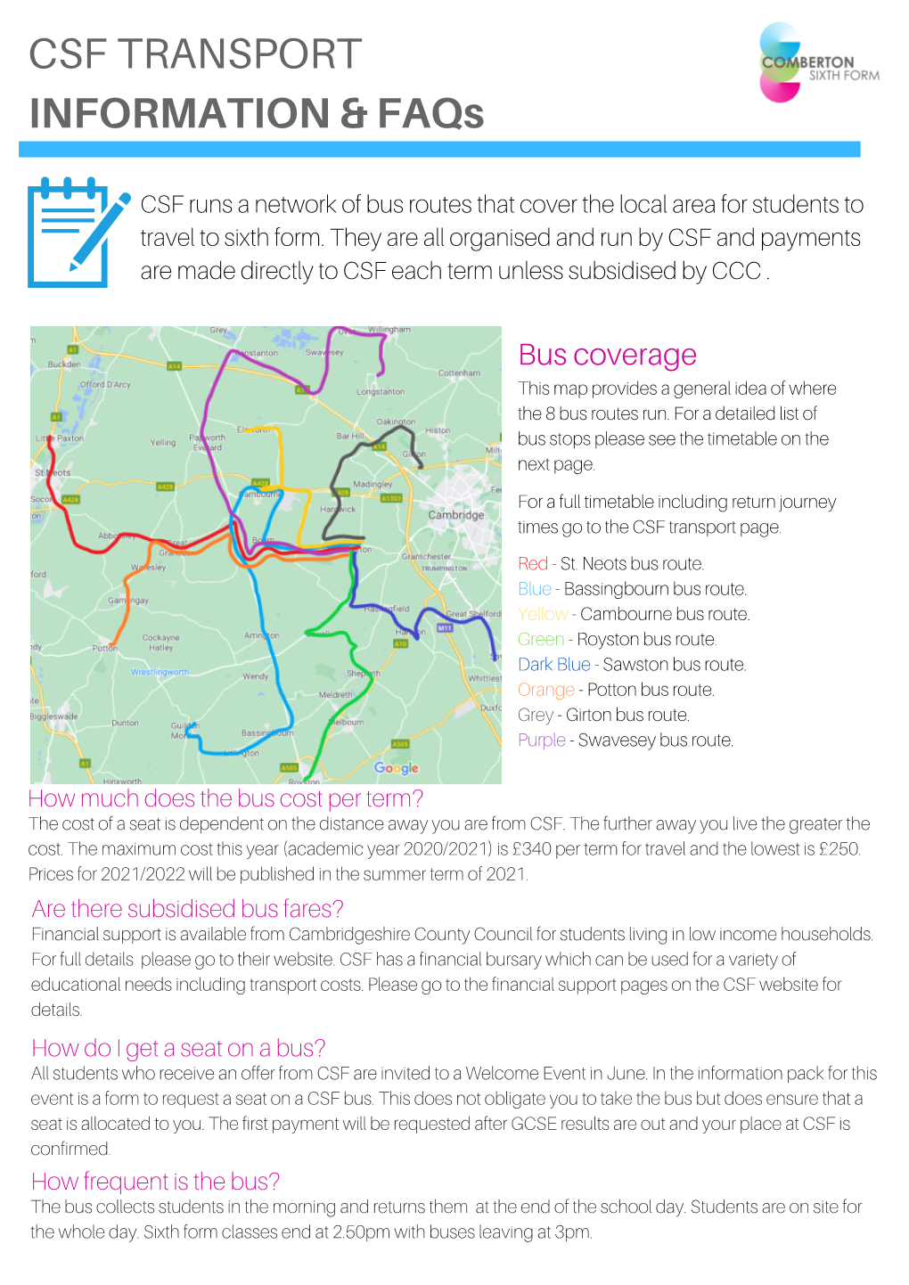 CSF TRANSPORT INFORMATION & Faqs