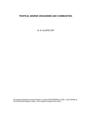 Tropical Marine Organisms and Communities