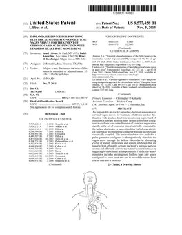(12) United States Patent (10) Patent No.: US 8,577,458 B1 Libbus Et Al