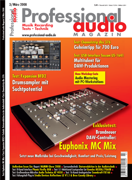 Euphonix MC Mix Test: Fxpansion BFD2 Test
