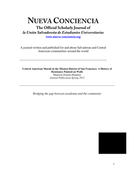 NUEVA CONCIENCIA the Official Scholarly Journal of La Unión Salvadoreña De Estudiantes Universitarios