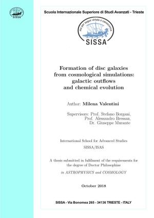 Formation of Disc Galaxies from Cosmological Simulations: Galactic Outﬂows and Chemical Evolution