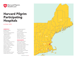 Harvard Pilgrim Participating Hospitals ME As of July 1, 2018