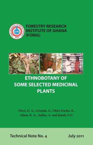Ethnobotany of Some Selected Medicinal Plants