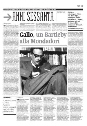 Gallo, Un Bartleby Alla Mondadori