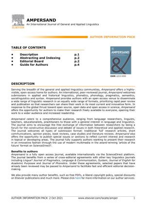 AMPERSAND an International Journal of General and Applied Linguistics