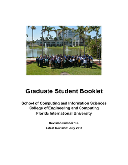 Graduate Student Booklet