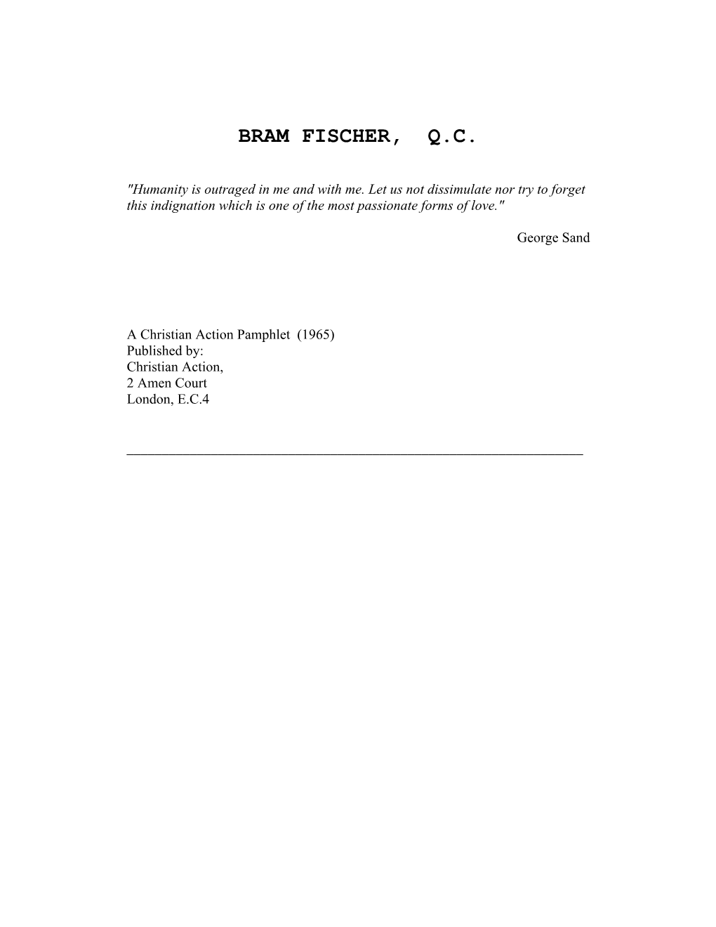 Bram Fischer, Q.C