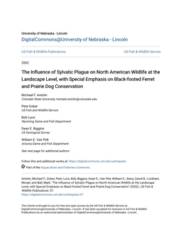The Influence of Sylvatic Plague on North American Wildlife at the Landscape Level, with Special Emphasis on Black-Footed Ferret and Prairie Dog Conservation