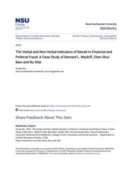 The Verbal and Non-Verbal Indicators of Deceit in Financial and Political Fraud: a Case Study of Bernard L