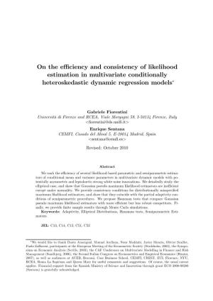 On the Efficiency and Consistency of Likelihood Estimation in Multivariate