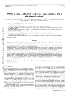 On the Incidence of Planet Candidates in Open Clusters and a Planet Confirmation