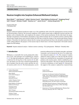 Neutron Insights Into Sorption Enhanced Methanol Catalysis