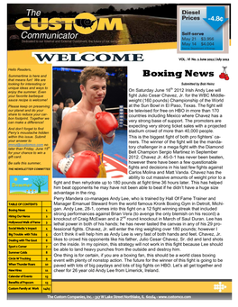 Boxing News That Means Fun! We Are Looking for Interesting Or Submitted by Bob Heinz Unique Ideas and Ways to Th Enjoy the Summer