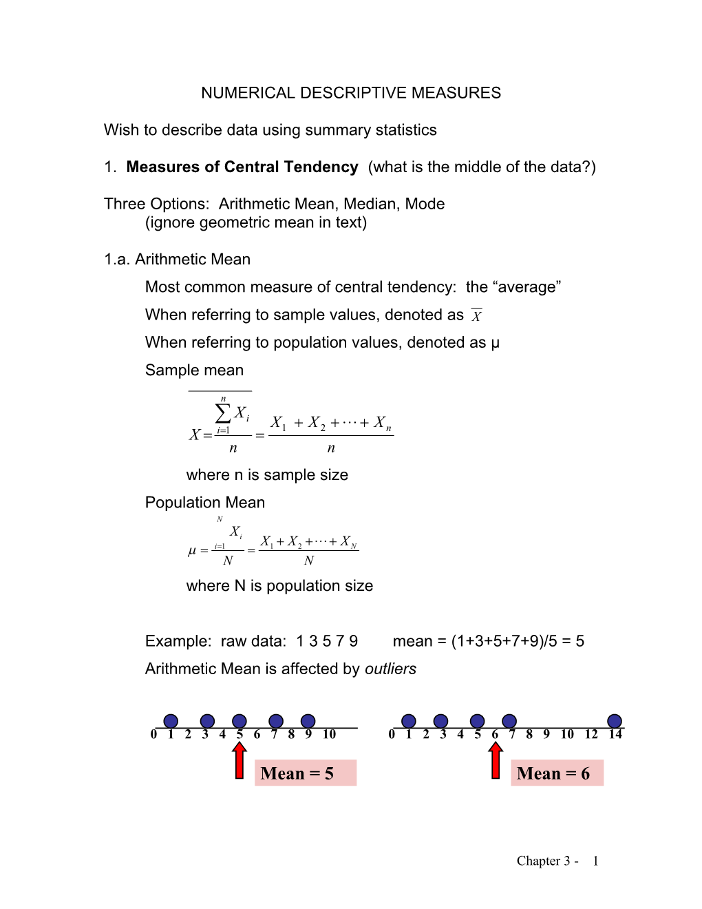 Numerical Descriptive Measures