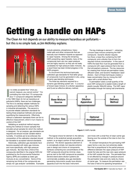 Getting a Handle on Haps the Clean Air Act Depends on Our Ability to Measure Hazardous Air Pollutants – but This Is No Simple Task, As Jim Mckinley Explains