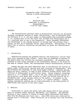 Vol. 6(L) 1974 57 Circumpolar Aedes (0Chzerotatu.S) Species in North