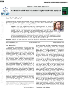 Mechanisms of Microcystin-Induced Cytotoxicity and Apoptosis 2.841