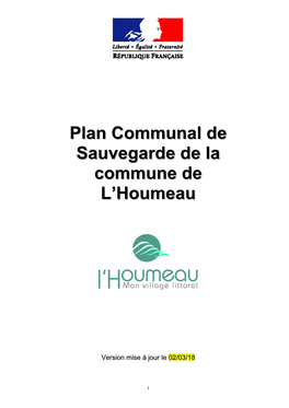 Plan Communal De Sauvegarde De La Commune De L'houmeau