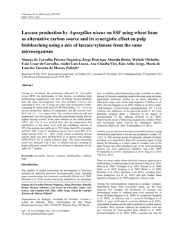 Laccase Production by Aspergillus Niveus on SSF Using Wheat Bran As