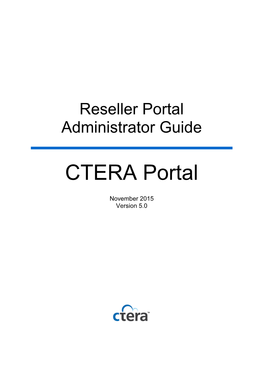 CTERA Reseller Portal Administrator Guide