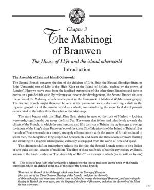 The Mabinogi of Branwen the House of Ll^Yr and the Island Otherworld Introduction