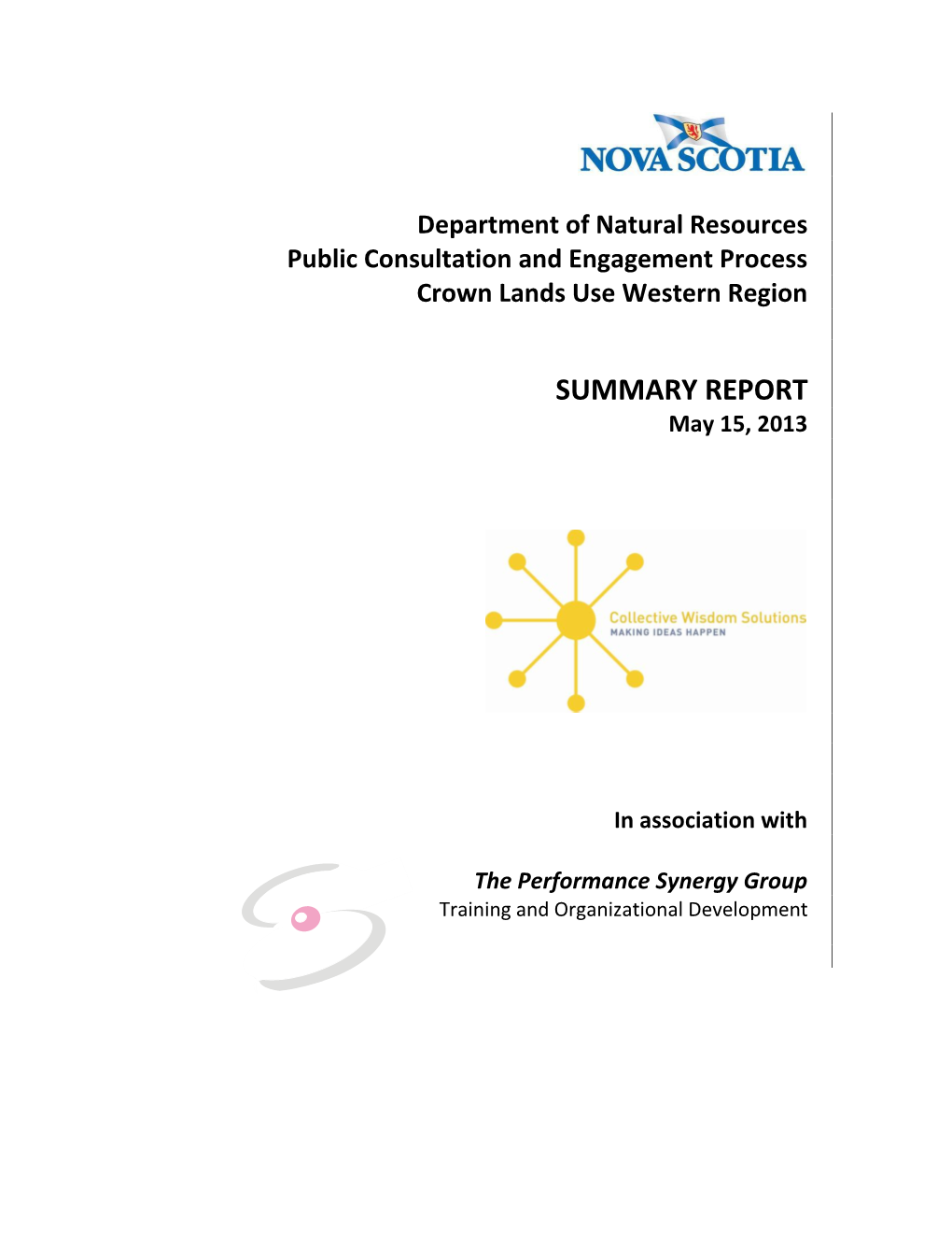 SUMMARY REPORT May 15, 2013