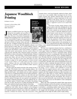 Japanese Woodblock Printing