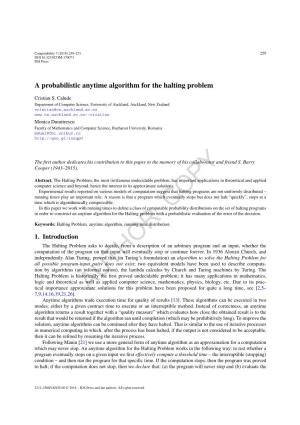 A Probabilistic Anytime Algorithm for the Halting Problem