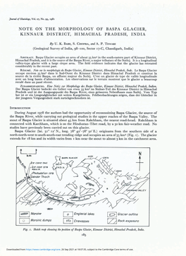 Note on the Morphology of Baspa Glacier, Kinnaur District, Himachal Pradesh, India