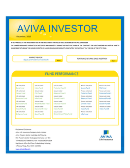 AVIVA INVESTOR December, 2016