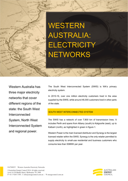 Western Australia: Electricity Networks