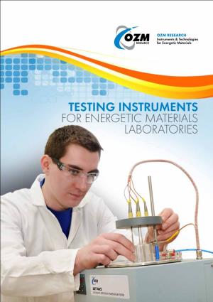 Testing Instruments for Energetic Materials Laboratories
