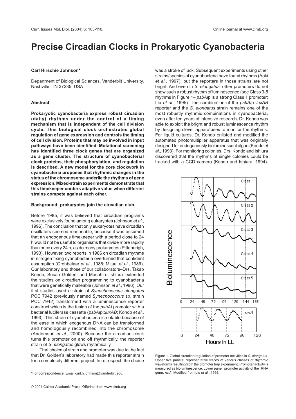 Precise Circadian Clocks in Prokaryotic Cyanobacteria